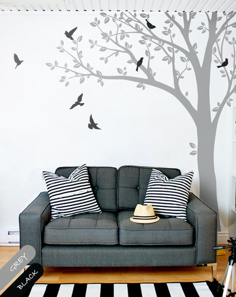 Birds Tree Branches Wall Stickers Vinyl Wall Decals Nursery Baby Kids Art Decor