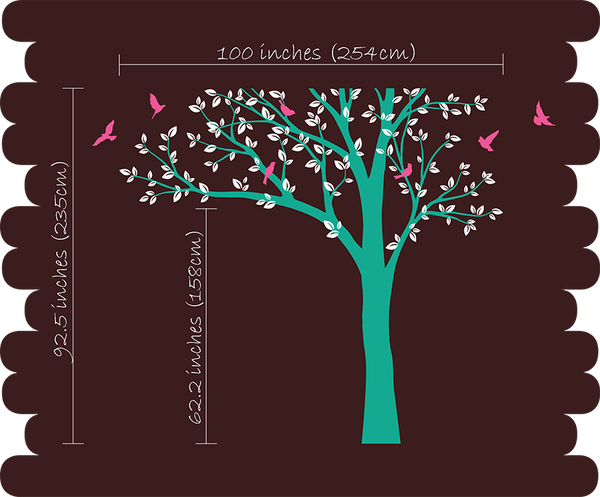 Grey Tree Branch Birds Vinyl Decal Wall Stickers Mural Art Decor