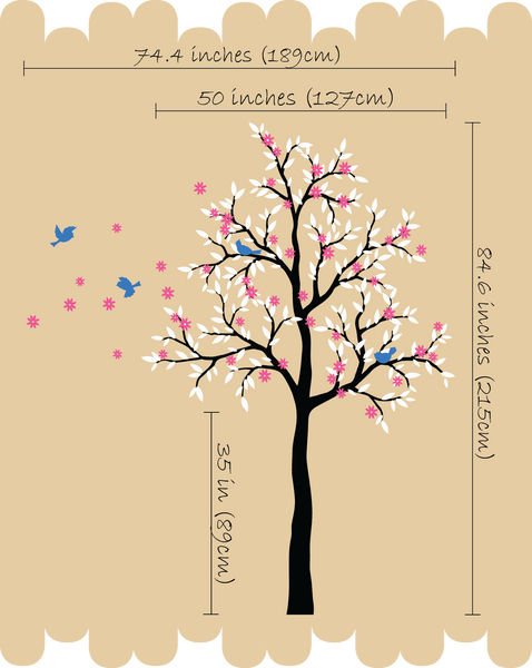 Black Tree birds Nursery Wall Sticker Vinyl Decal Art Decor