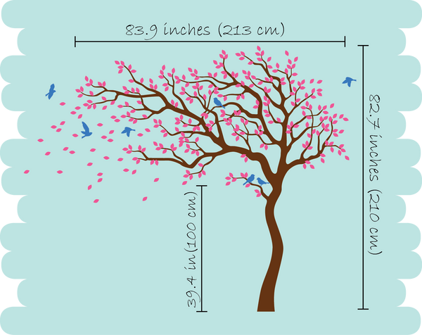 Large Tree Wall Decal with Branches & Birds Wall Sticker Vinyl Decal Art Décor