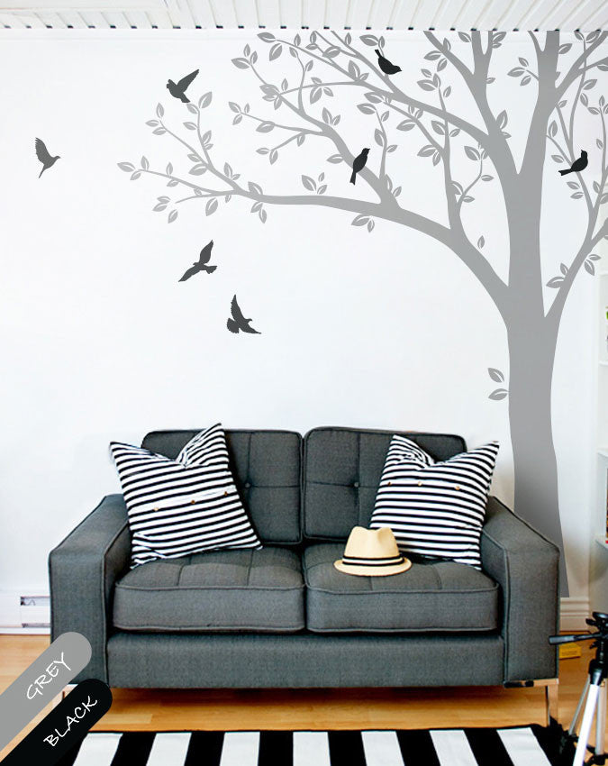 Tree Branch Birds Vinyl Decal Wall Sticker