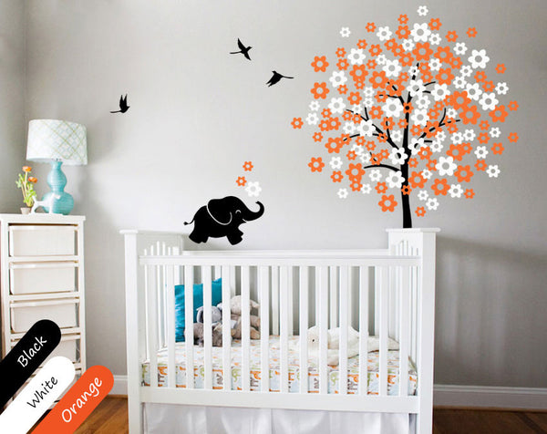 Blossoms Tree Birds Nursery Wall Sticker