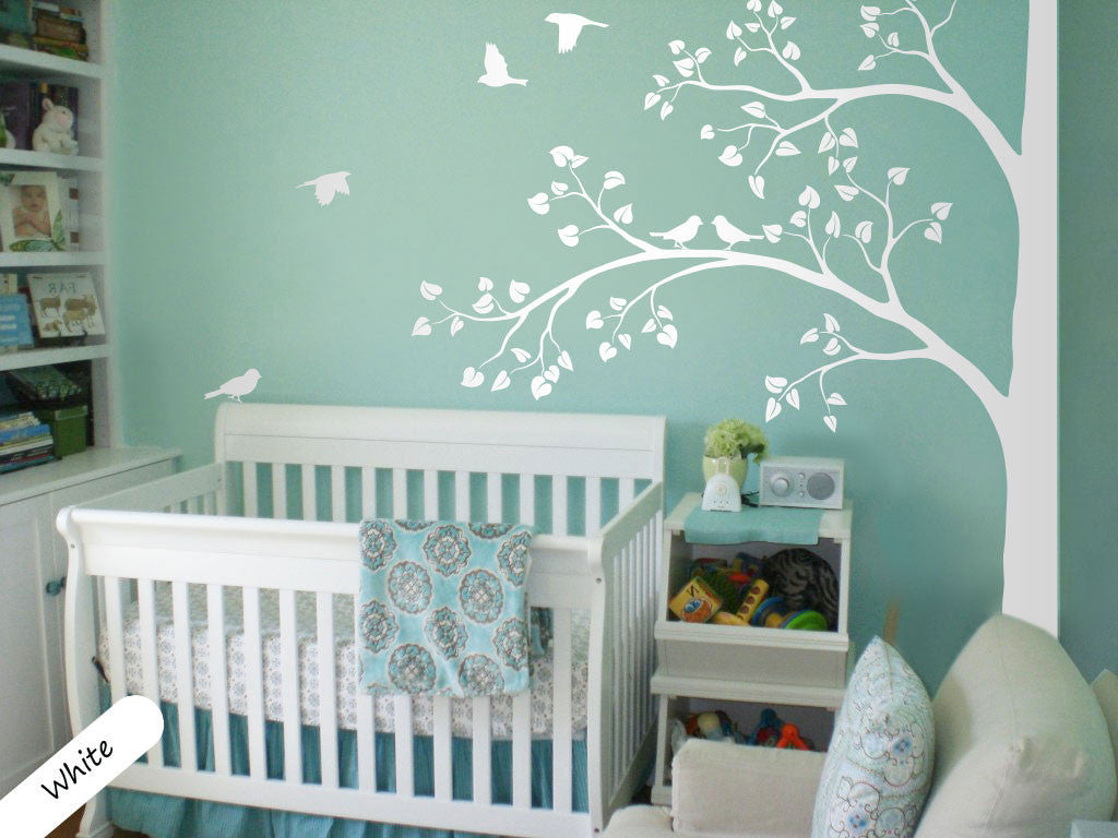 White Tree Birds NurseryWall Decal
